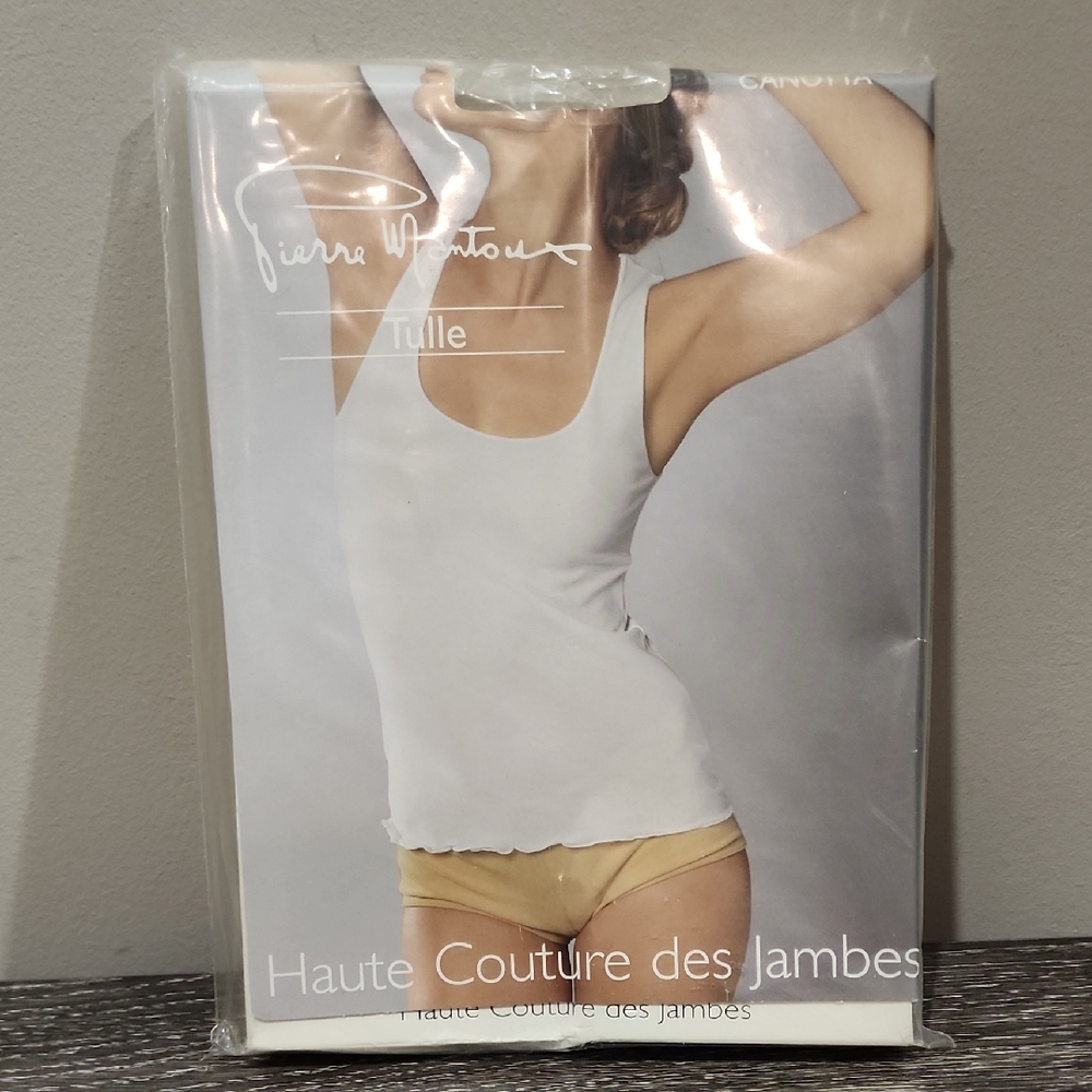 Pierre Mantoux Tulle Canotta White Bodycon Knit Tank Top